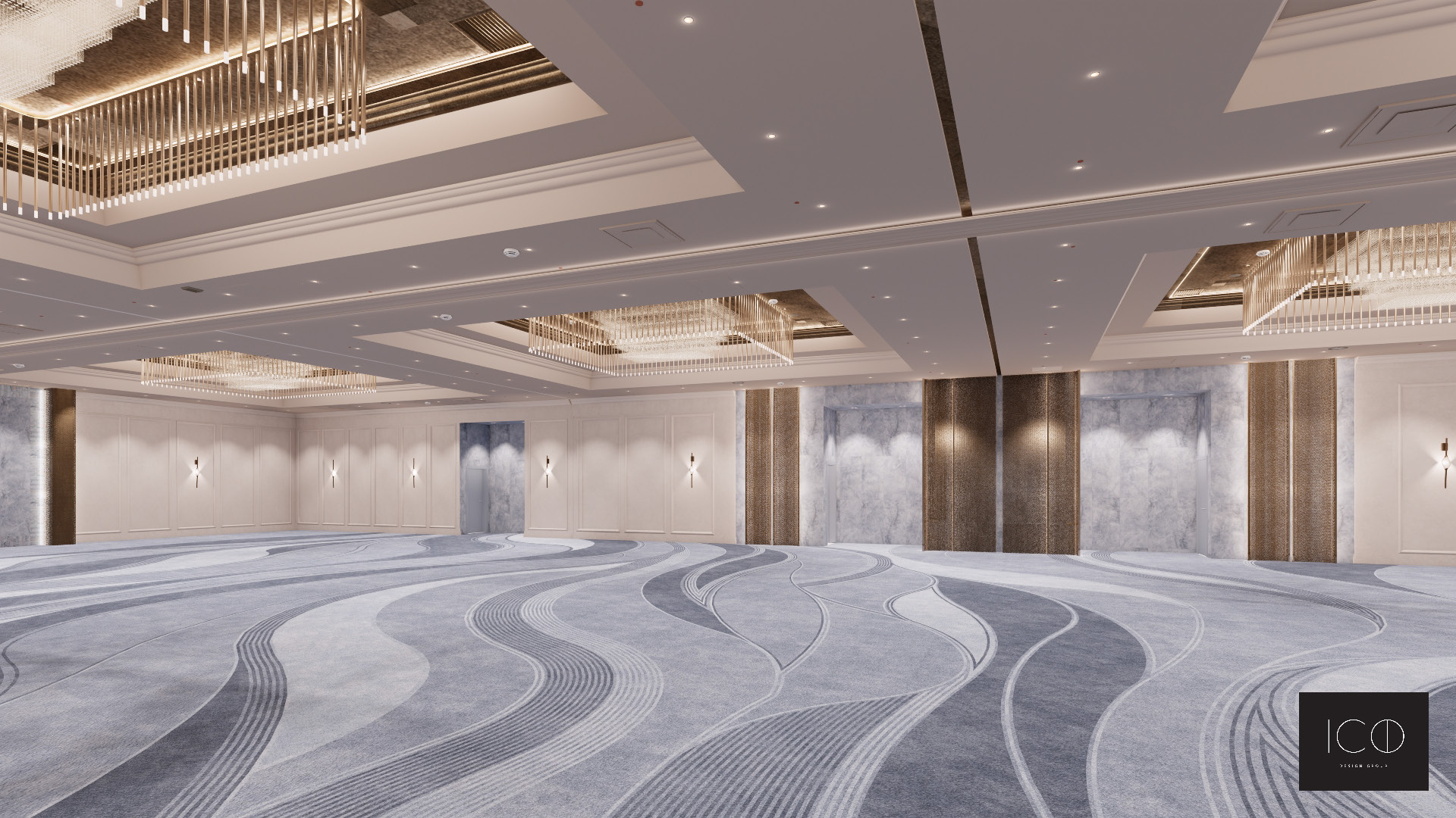 Existing ballroom with round tables